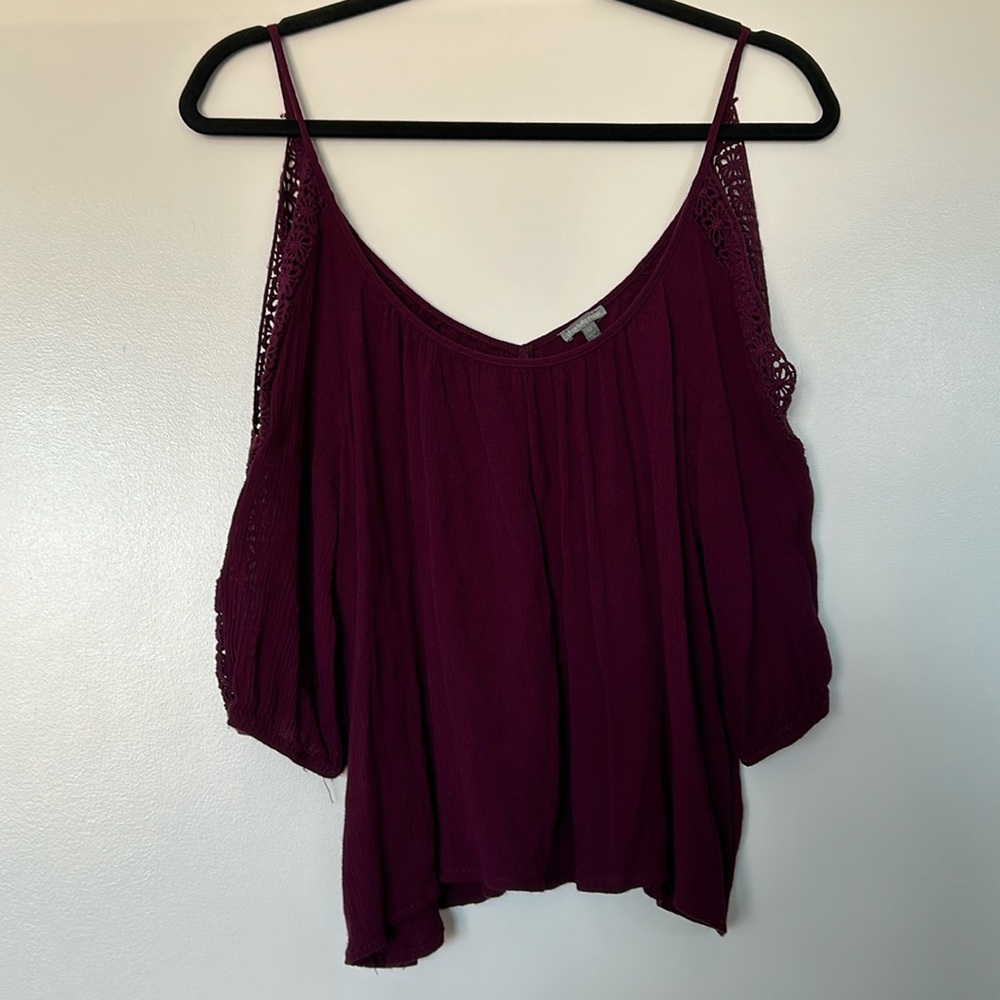 Charlotte Russe Purple Off shoulder Top, Medium